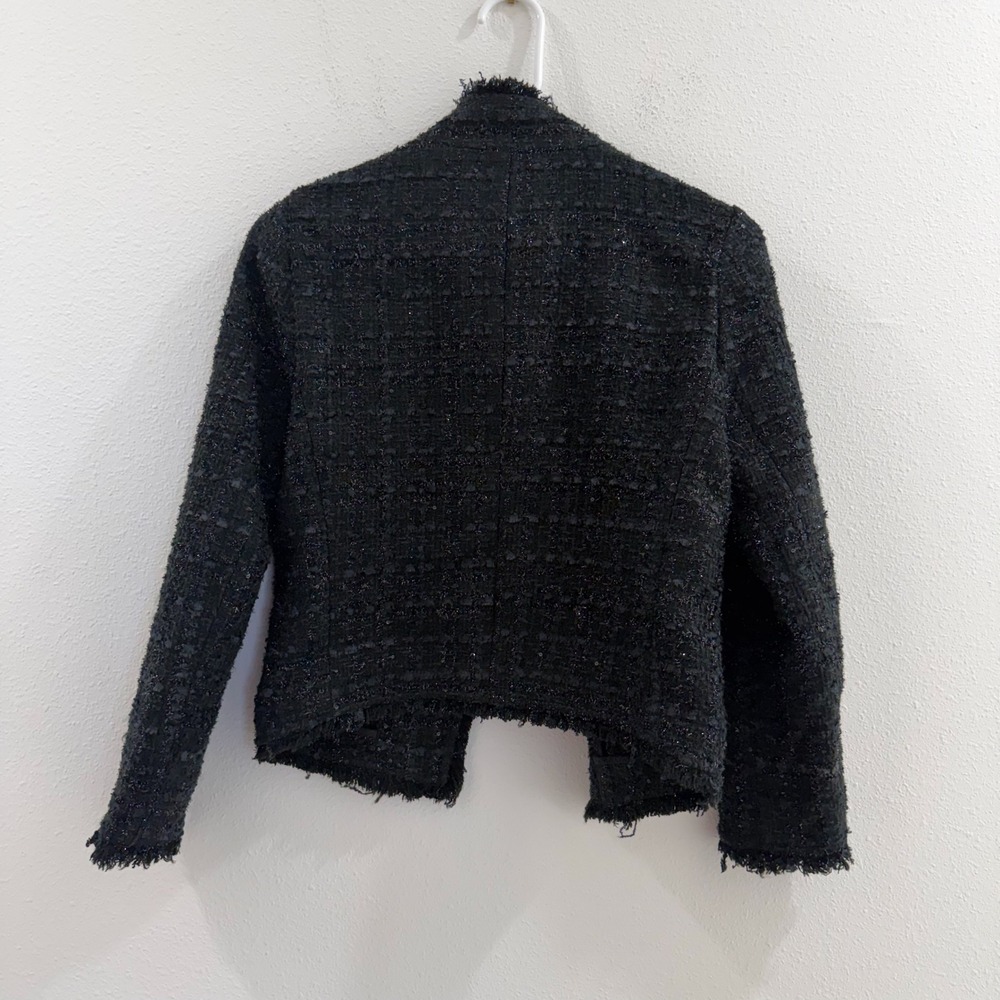 Kate Spade Old Money Chanel Inspired Tweed Jacket Black Shimmer Gold 0 - Picture 6 of 8